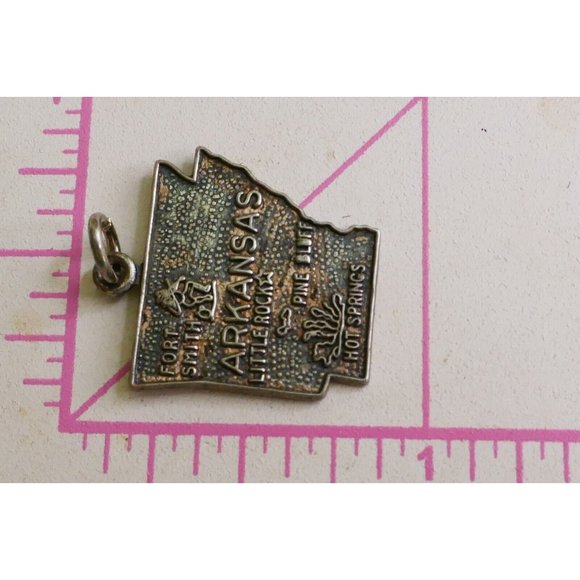 VTG Sterling Silver Arkansas Charm Fort Smith Pine Bluff Hot Springs Little Rock - Picture 3 of 3